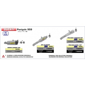Arrow GP2 Dark" silencers kit" Ducati Panigale 959 (2016 - 2019)